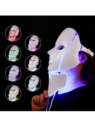Masque LED - Luminothérapie - Visage et Cou - 7 Couleurs