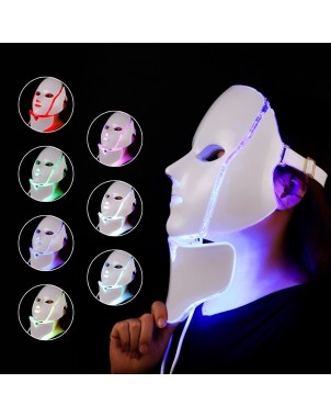 Masque LED - Luminothérapie - Visage et Cou - 7 Couleurs