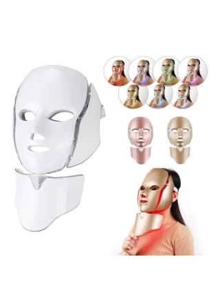 Masque LED - Luminothérapie - Visage et Cou - 7 Couleurs