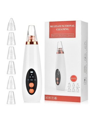 Aspirateur de Points Noirs - Rechargeable - 6 Têtes 3 Types de Peau