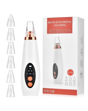 Aspirateur de Points Noirs - Rechargeable - 6 Têtes 3 Types de Peau
