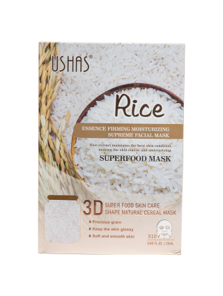 USHAS Masque Visage Riz Vitamine B3 Hydratation Rides Eclat Ridules