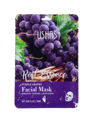 USHAS Masque Visage Raisins Collagène Rides Ridules Eclat Hydratation