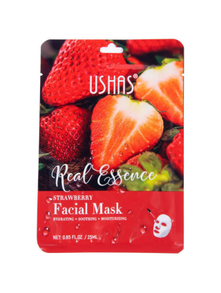 USHAS Masque Visage Fraise Vitamine C Tâches Brunes Acné Rides Eclat