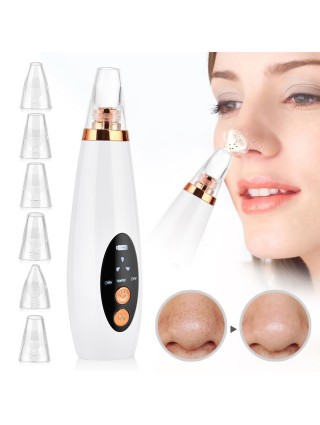 Aspirateur de Points Noirs - Rechargeable - 6 Têtes 3 Types de Peau