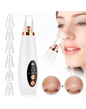 Aspirateur de Points Noirs - Rechargeable - 6 Têtes 3 Types de Peau