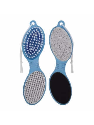 Outil Soins Pieds 4 en 1 : Râpe Pieds, Brosse Ongles, Anti Callosités et Peau morte