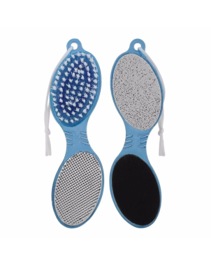 Outil Soins Pieds 4 en 1 : Râpe Pieds, Brosse Ongles, Anti Callosités et Peau morte