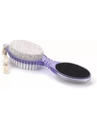 Outil Soins Pieds 4 en 1 : Râpe Pieds, Brosse Ongles, Anti Callosités et Peau morte
