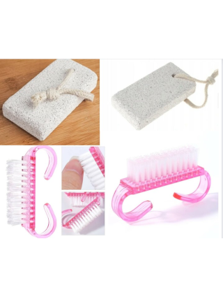 Outils Pédicure : Brosse Ongles + Râpe Pieds Anti - Callosités et Peau Morte
