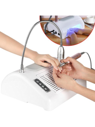 Appareil Soins des Ongles 5 en 1  Lampe UV + Aspirateur + Ponceuse + Coussin + Lampe LED