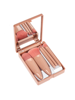 Boîtes 5 Pinceaux Maquillage - Mini Boîte Portable Pinceaux Rose