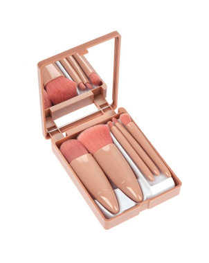 Boîtes 5 Pinceaux Maquillage - Mini Boîte Portable Pinceaux Rose