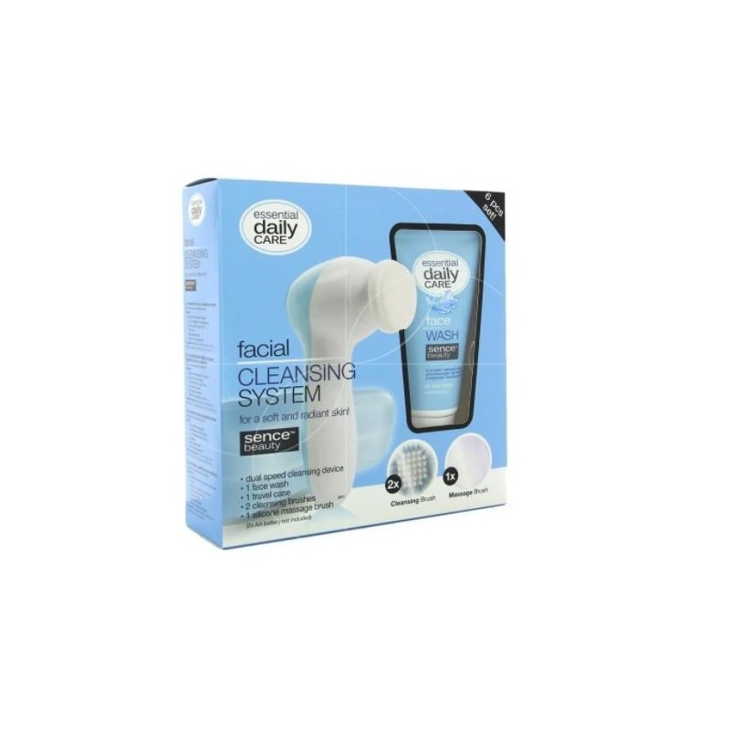 coffret : brosse de nettoyage et massage 3 en 1 avec gel nettoyant