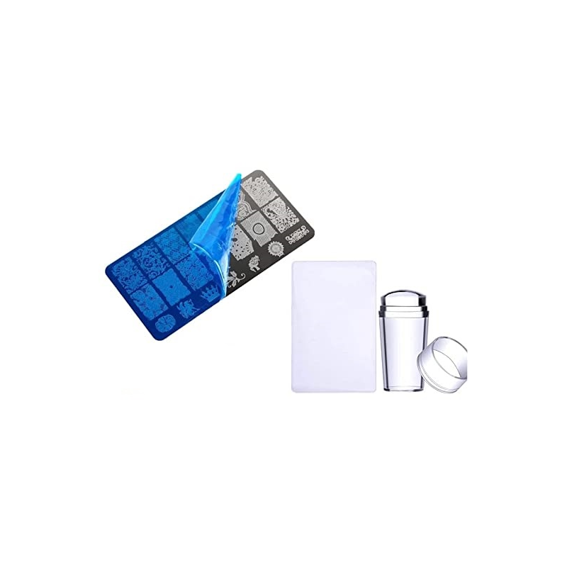 Kit d'Estampage : Tampon French Silicone + Plaque d'Estampage
