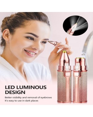 Épilateur 2 en 1 - Visage et Sourcils - Rechargeable - LED