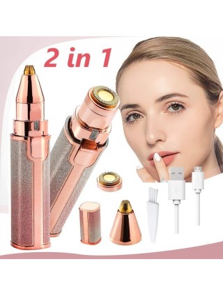 Épilateur 2 en 1 - Visage et Sourcils - Rechargeable - LED