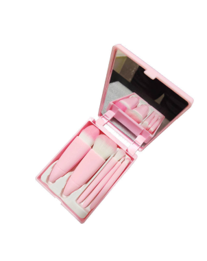 Boîtes 5 Pinceaux Maquillage - Mini Boîte Portable Pinceaux Rose