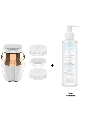 Pack Soins Visage : Brosse Sonique + Gel Nettoyant (Selon votre type de peau)