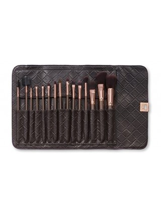 BH-Cosmetics 15 Pinceaux de Maquillage Teint Yeux Sourcils avec Etui