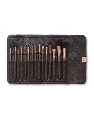 BH-Cosmetics 15 Pinceaux de Maquillage Teint Yeux Sourcils avec Etui