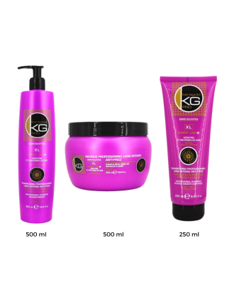 Pack KeraGold Protéine de Soie : Shampoing 500ml + Masque 500ml + Crème Lissante 250ml