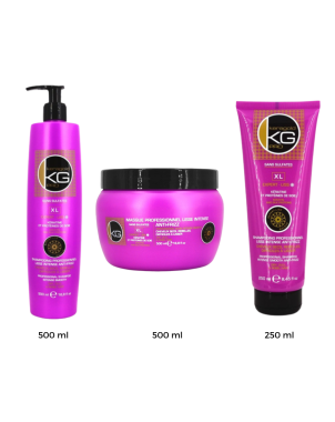Pack KeraGold Protéine de Soie : Shampoing 500ml + Masque 500ml + Crème Lissante 250ml