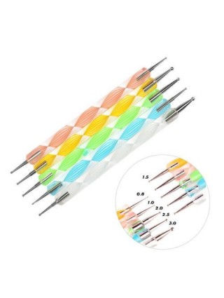 Stylos de Pointillage 2en1- Nail Art Design Ongles Strass Feuille d'Or