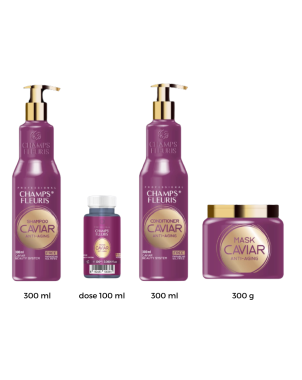 Pack Soins Caviar : Shampoing 300ml + Conditionner 300ml + Masque 300g + Dose Caviar 100ml