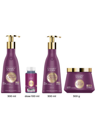 Pack Soins Caviar : Shampoing 300ml + Conditionner 300ml + Masque 300g + Dose Caviar 100ml