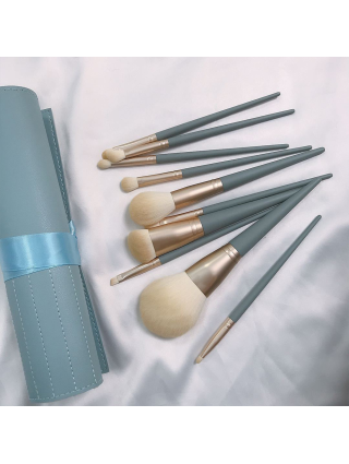 10 Pinceaux Maquillage Bleu + Etui - Accessoires Outils Maquillage