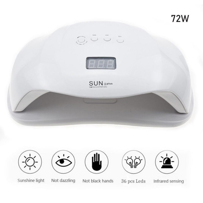 Sèche ongle SUN X PLUS-UV-LED-72w-deux-mains -onglerie-nail-art-vernis-permanant-gel