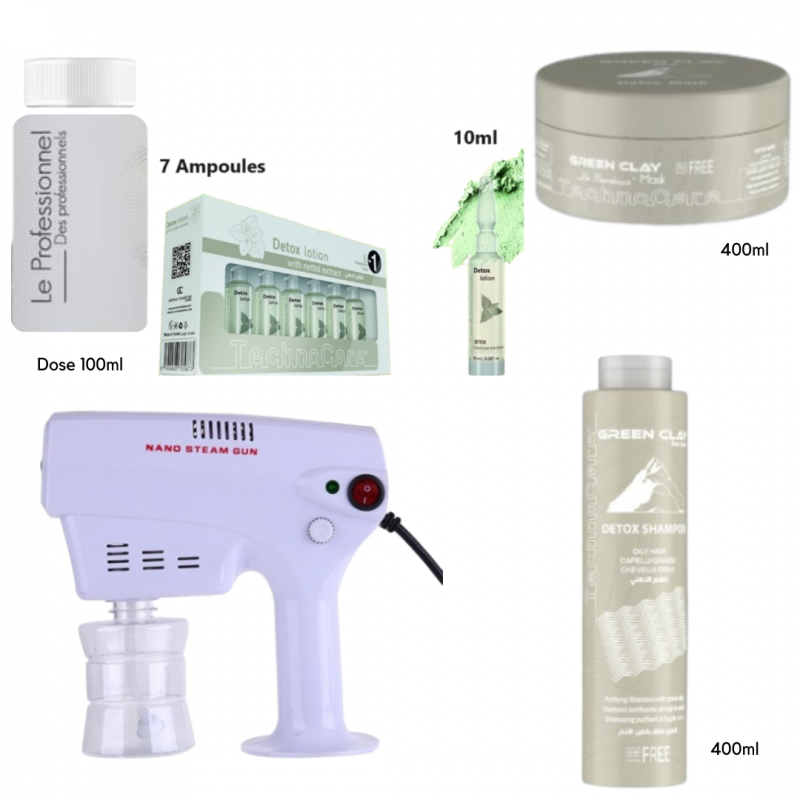 Pack Soins Capillaires Detox Argile Vert - Technocare - Cheveux Gras