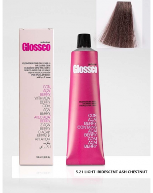 Glossco Teinture 5.21 Chataîn Clair Irisé Cendré Glossco Professionnel Teinture Coloration Cheveux