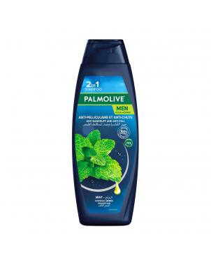 Palmolive Shampoing Homme Menthe 380ml Cheveux Abîmés Anti Chute et Anti Pelliculaire