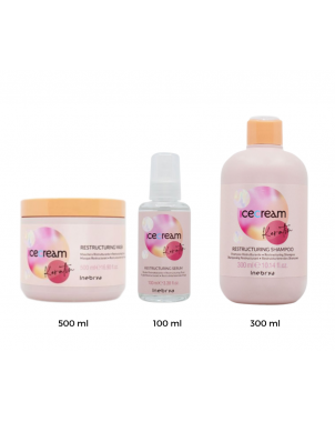 Pack Ice Cream Kératine : Shampoing 300ml + Masque 500ml + Sérum 100ml