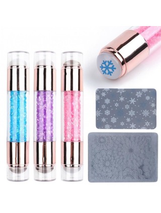 Kit d’Estompage Plaque d'Estompage Décoration Onglerie Nail Art Vernis