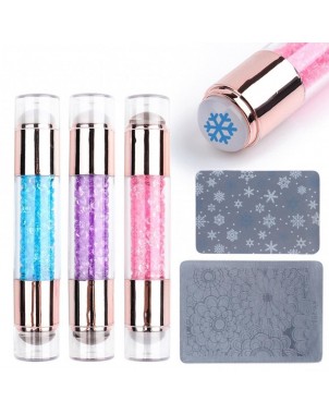 Kit d’Estompage Plaque d'Estompage Décoration Onglerie Nail Art Vernis