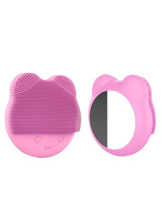 Brosse en Silicone Manuel avec Miroir - Nettoyage de Visage et Gommage