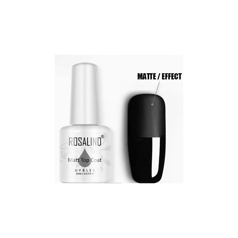 Rosalind Top Coat Matte UV LED Nail Art Soins Faux Ongles Gel Manucure