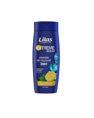 Lilas Shampoing Anti Pelliculaire 2en1 Homme Extrême 350ml Extrait de Citron Cheveux Normaux à Gras