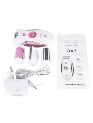 Epilateur KEMEI 4 en 1 - Rechargeable Epilation Rapide Confortable
