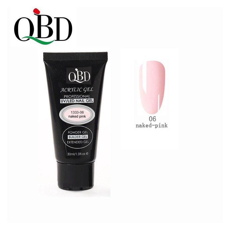 QBD Gel Acrylique Naked Pink Polygel Soins Ongles Nail Art Manucure