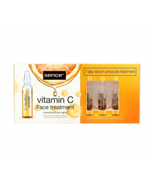 Sence Ampoules Soins Visage Vitamine C 7*2ml Formule Hydratante pour Tous Types de Peau