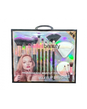 Sweet Beauty Pinceaux et Eponges Maquillage Professionnel 10pcs