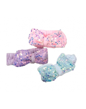 Bandes Cheveux avec Perles Maquillage et Douche Hair Shower Headband Couleurs Rose Bleu ou Violet