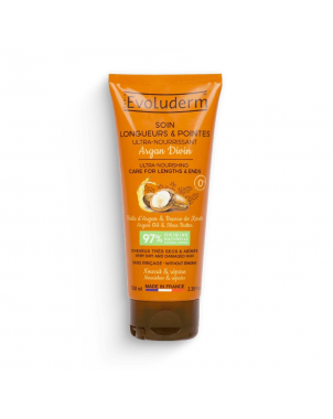 Evoluderm Soin Longueurs et Pointes Ultra-Nourrissant Argan Divin 100ml Sans Rinçage pour Cheveux Très Secs et Abîmés