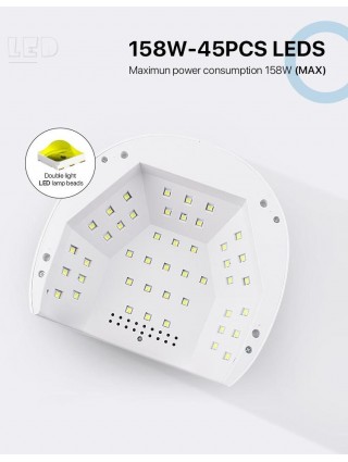 sèche ongle T6 puissance 158 watt - led - uv - matériel onglerie