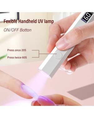 Mini Sèche Ongles Lampe à Ongles UV LED Portable Rechargeable avec Ecran LCD