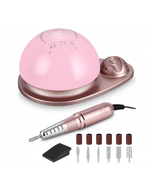Ponceuse à Ongles SML M21 Puissance 50 000 RPM Soins Onglerie Professionnel avec Pédale et 6 Embouts en Fer